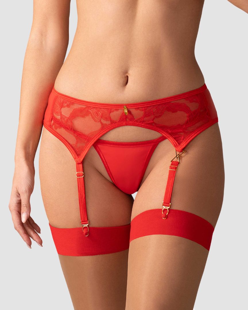 Aliosa porte-jarretelles - Rouge-3