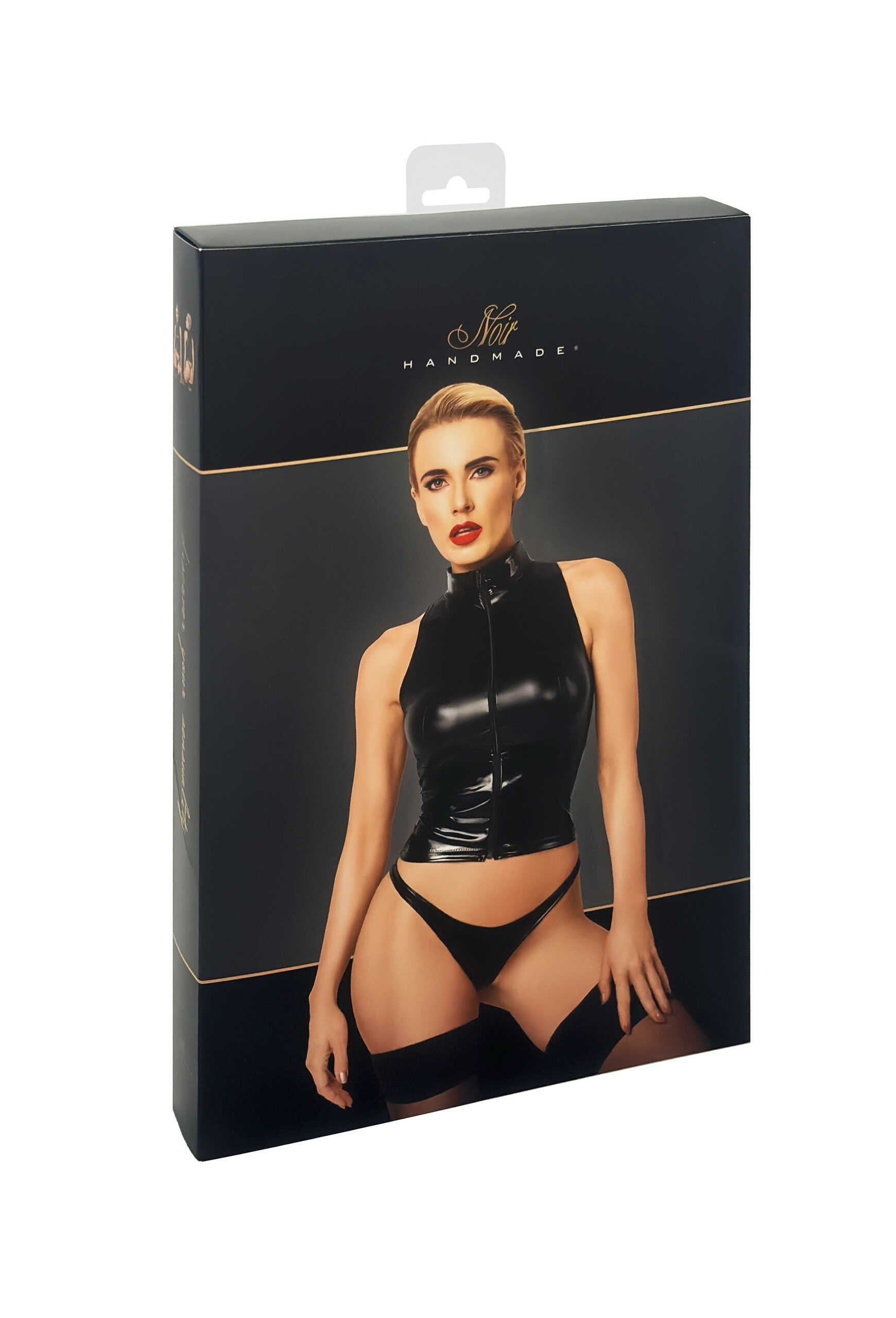 F324 Glam Top wetlook avec corset en vinyle-6